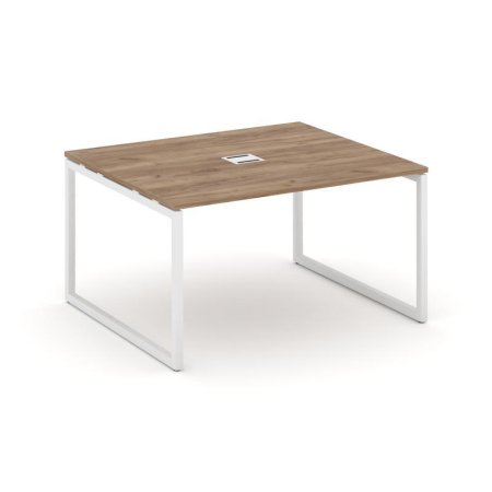Стол переговорный SN-4O.SPRG-033 (1380х1180х750) (Дуб Табак/Металл Белый)