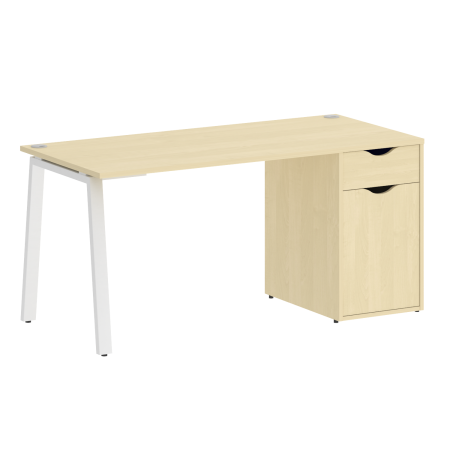 Стол письменный VR.SP-3-158.1.A 1580x720x750 (Клен/Белый Металл)