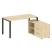 Рабочая станция с опорной тумбой правая Metal System Style БП.РС-СТС-2.3 Пр 1500x1520x750 (Дуб Наварра/Серый металл)