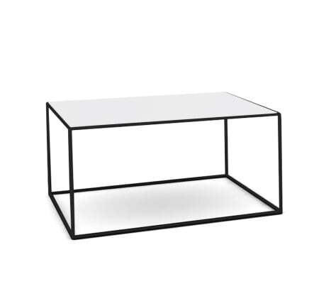 FESTA Стол кофейный 80х40 (Белый/Черный металл)