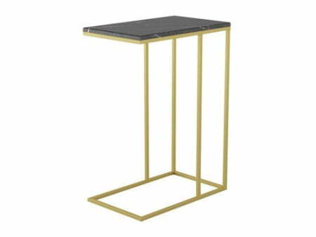 Стол журнальный Агами АГМ 300x500x700 (Черный мрамор/золото)