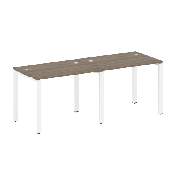 Рабочая станция на 2 раб.места Metal System Style БП.СМ-2.1 2000x720x750 (Вяз/Белый металл)
