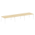 Стол для переговоров (3 столешницы) на А-образном м/к Metal System Style БА.ПРГ-3.4 4800x1235x750 (Дуб наварра/Серый металл)