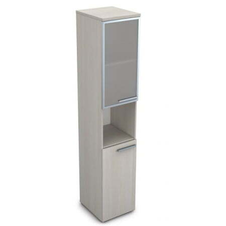 9ПП.005.20 Пенал высокий со стеклом и нишей (400x450x2045), правый (Ivory)