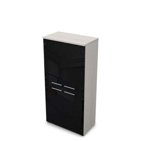 9Ш.004.13 Шкаф со стеклом (800x450x1645) (Ivory)