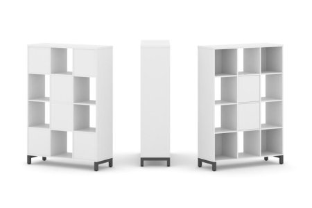 Набор стеллажа 1 сторонний, 4 яруса SN.NS-431 (1121х400х1615) (Белый/Металл Антрацит)