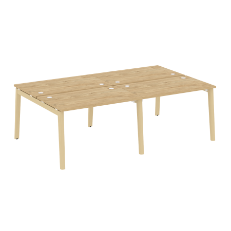Рабочая станция на деревянных опорах Onix Wood OW.D.RS-4.2.7 2360x1475x750 (Тиквуд Светлый/Дуб Светлый)