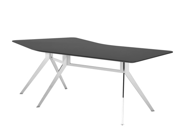 Стол руководителя изогнутый (правый) SUPERJET 228 (2280х1300х740) (Черный матовый)