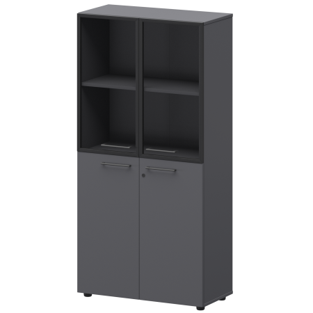 Шкаф высокий комб. Кортез СМШ48.28F.28RS 792x380x1595 (Графит)