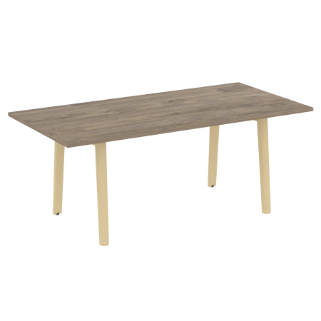 Стол переговорный на деревянных опорах Onix Wood Direct OW.PRG-19 1980x980x750 (Тиквуд Темный/Дуб Светлый)