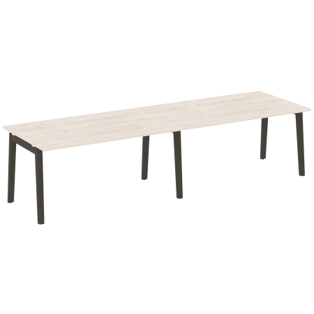 Стол переговорный на деревянных опорах Onix Wood OW.PRG-2.4 3160x980x750 (Денвер Светлый/Дуб Темный)