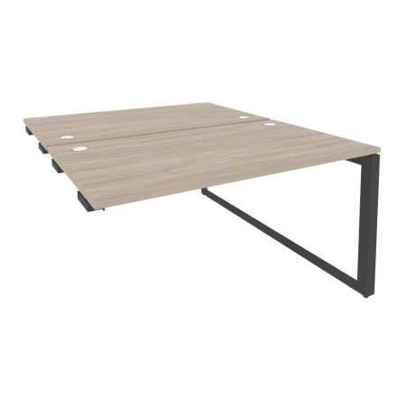 Стол-приставка двойной на О-образном м/к к опорным элем. Onix O.MO-D.SPR-3.8 1380x1635x750 (Дуб Аттик/Черный металл)