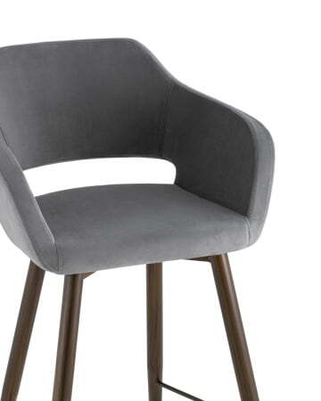 Стул барный Саймон велюр тёмно-серый для сайта (Стул барный Саймон темно-серый)