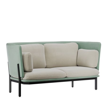 Диван двухместный с низкой спинкой STA-02L (Velutto 13/Velutto 14/Металл Черный)