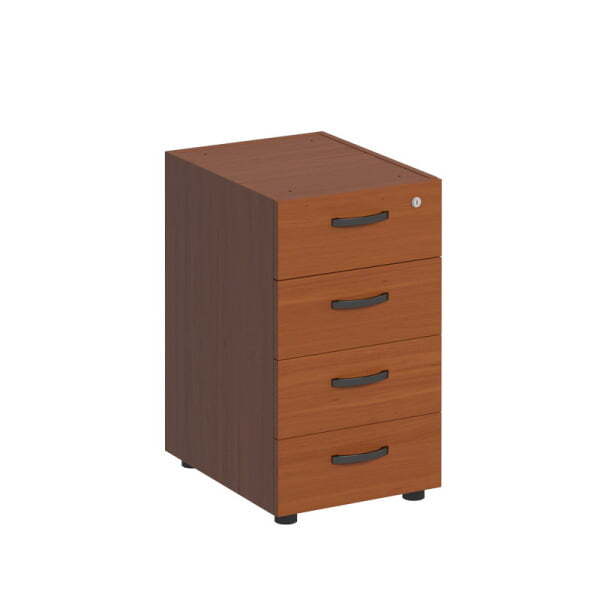 Тумба приставная 4-х ящичная без крышки с замком Дин-Р ДР 226 420x520x725 (Французский орех)