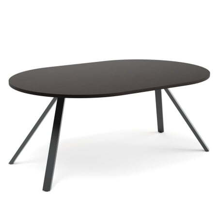 Стол переговорный опоры черные Fermo AS180B/W 1800x1200x750 (ВенгеЧерный)