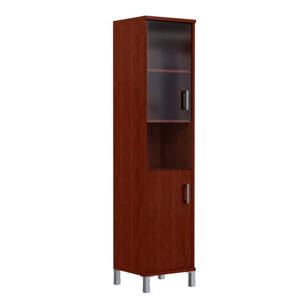 Шкаф узкий, глухая дверь с замком, правая+стекло тонированое Born B-431.10 R 475x450x2054 (Бургунди)