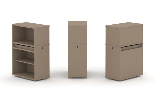 Тумба одиночная + низкая надставка ES.NB.1N-1 (750х410х1135) (Латте)