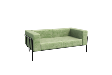 Диван двухместный FLX-2 (Teddy 917/Металл Черный)