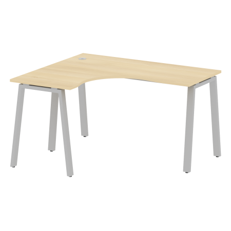 Стол криволинейный левый Metal System Style БА.СА-3 Л 1400x1200x750 (Акация/Серый металл)