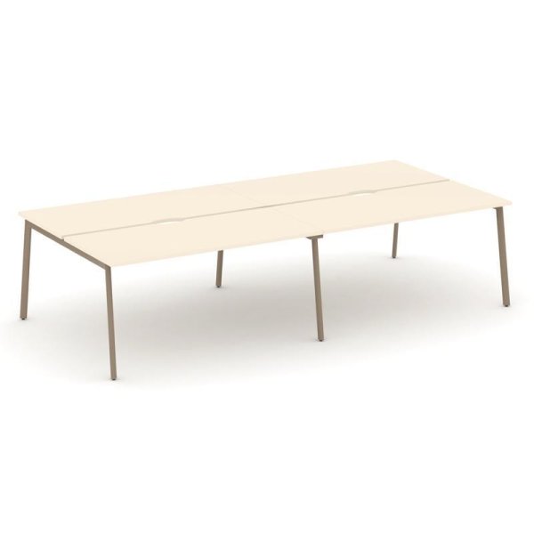 Рабочая станция 4 места ES.D.RS-4.4-VP (3160х1500х750) (Сатин/Металл Латте)