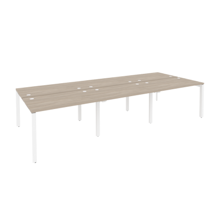 Рабочая станция на П-образном м/к Onix O.MP-D.RS-6.2.7 3540x1475x750 (Дуб Аттик/Белый Металл)