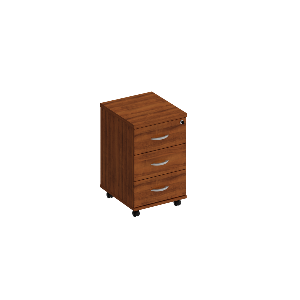 Тумба выкатная 3-х ящичная с центральным замком Комфорт КФ К.308 400x445x600 (Французский орех)