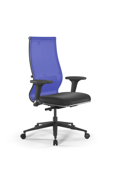Кресло для руководителя Метта SynchroSit 10 B2-163D - T+Extra /Km00/Wm12/D02P(M24.B11.G19.W02) (Васильковый | Черный)