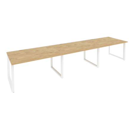 Стол переговорный Onix O.MO-PRG-3.3 4140x980x750 (Тиквуд Светлый/Белый Металл)
