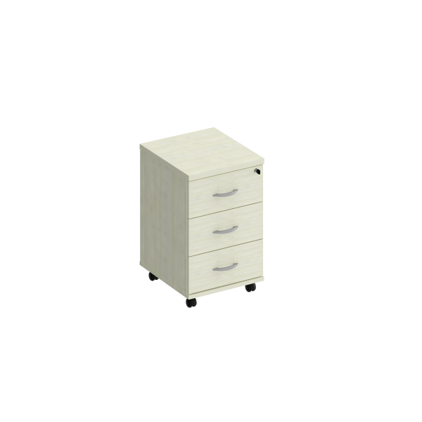 Тумба выкатная 3-х ящичная с центральным замком Комфорт КФ К.308 400x445x600 (Дуб шамони светлый)