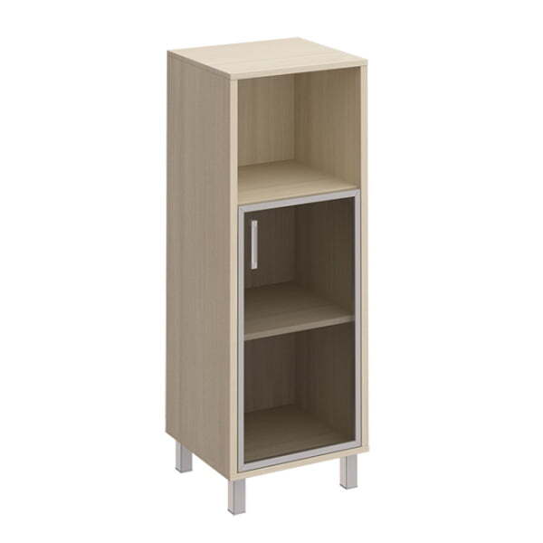 Шкаф для документов правый, дверь в алюминиевой раме + ниша Борн B 421-816 480x450x1310 (Дуб шамони)