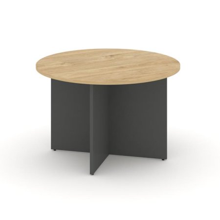 Стол переговорный круглый SN-D.SPRG-004 (1180х1180х750) (Тиквуд Светлый/Антрацит)