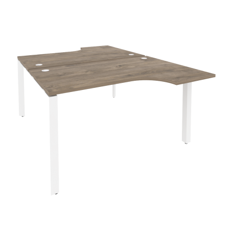 Рабочая станция на П-образном м/к Onix O.MP-D.SA-2 1380x1995x750 (Тиквуд Темный/Белый Металл)