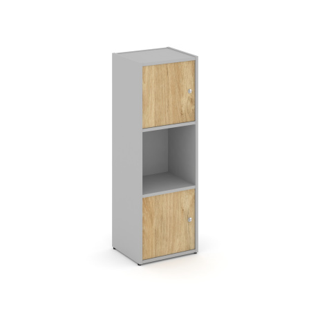 Стеллаж Locker Plus LK.K-001 408x350x1203 (Серый | Тиквуд Светлый)