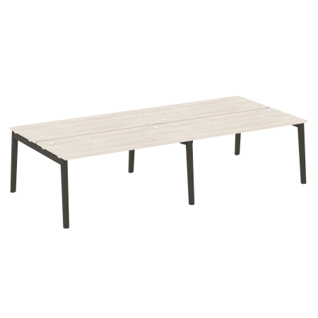 Рабочая станция на деревянных опорах Onix Wood OW.D.RS-4.4.7 3160x1475x750 (Денвер Светлый/Дуб Темный)