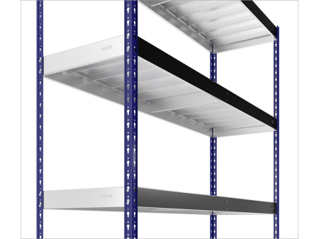 Стеллаж SB 200x152x61/4 c оцинкованным настилом (Серый/Синий)