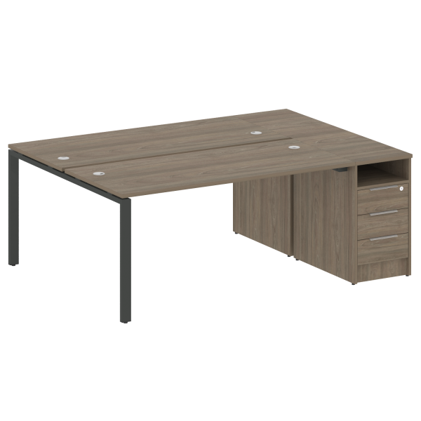 Рабочая станция с опорной тумбой Metal System Style БП.РС-СТП-2.4 2012x1475x750 (Вяз/Антрацит металл)