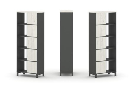 Набор стеллажа 2-х сторонний, 5 ярусов SN.NSD-521 (754х400х1982) (Антрацит/Дуб Наварра/Металл Антрацит)