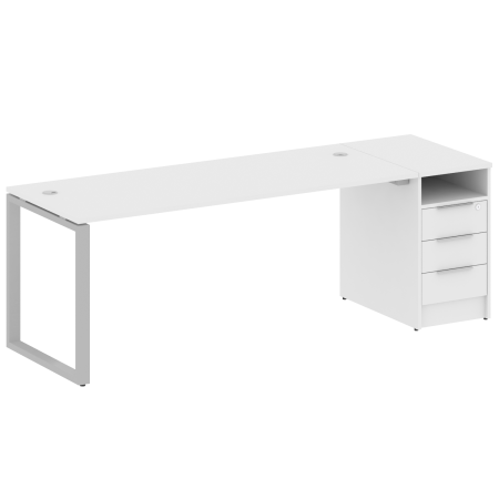 Рабочая станция Metal System Style БО.РС-СТП-1.5 2212x720x750 (Белый/Серый металл)