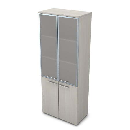 Шкаф высокий со стеклом Gloss line 9НШ.005.19 800x450x2045 (Ivory)