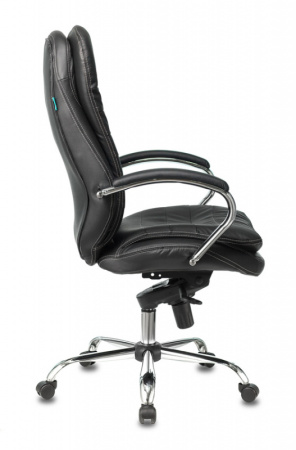 Кресло руководителя T-9950 черный кожа крестов. металл хром (Черный)