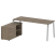 Рабочая станция с тумбой на А-образном м/к Metal System Style БА.РС-СТС-2.5 (L) 1900x1520x750 (Дуб наварра/Серый металл)