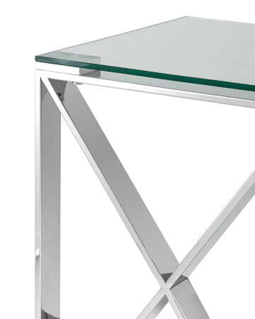 Журнальный стол 40*40 КРОСС серебро (Журнальный стол Кросс серебристый)