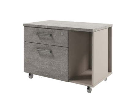 Тумба подкатная с нишей Solution D-292 800x460x575 (Бетон/Кашемир)