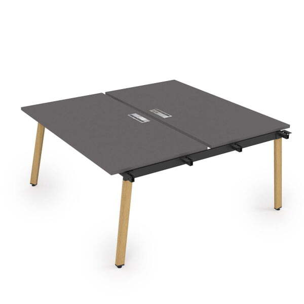 10БДН.278 Стол системы Бенч, сдвоенный, на 2 рабочих места - начальный (1200x1435x750) (Graphit mattIron Wood)