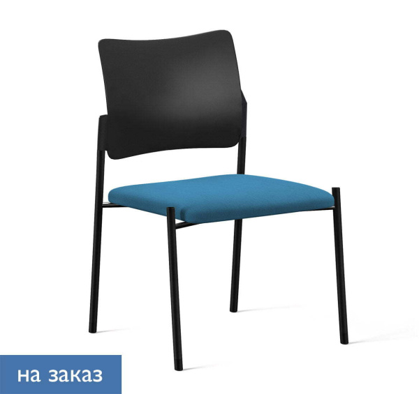 PINKO_black Кресло на 4-х опорах без подлокотников (Черный/Голубой/Черный)