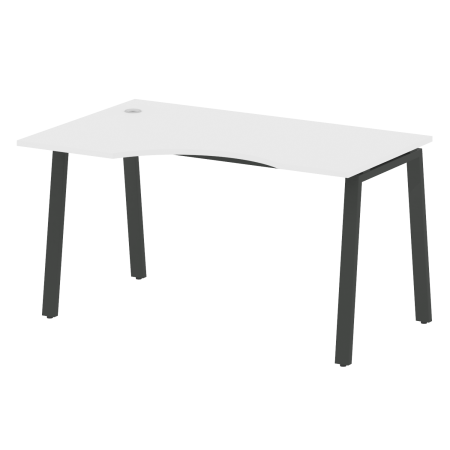 Стол криволинейный левый Metal System Style БА.СА-2 Л 1400x900x750 (Белый/Антрацит металл)
