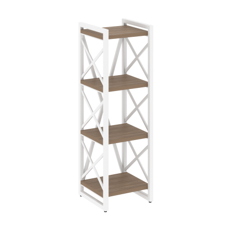 Стеллаж на регулируемых опорах-4 полки VR.L-MST.O-4.4 400x400x1280 (Дуб Аризона/Белый металл)