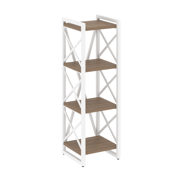 Стеллаж на регулируемых опорах-4 полки VR.L-MST.O-4.4 400x400x1280 (Дуб Аризона/Белый металл)