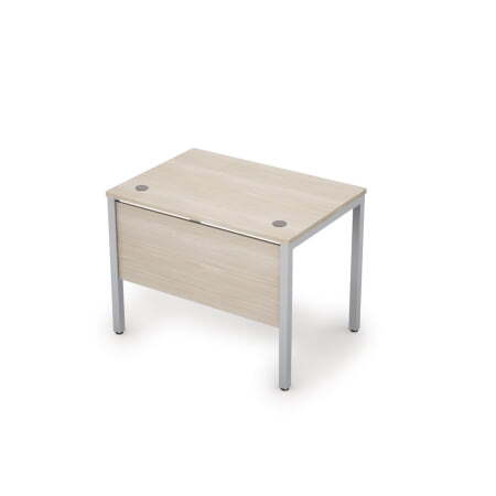 6МД.067 Стол рабочий с экраном из ЛДСП (1000x600x750) (Шамони светлый/Алюминий матовый)
